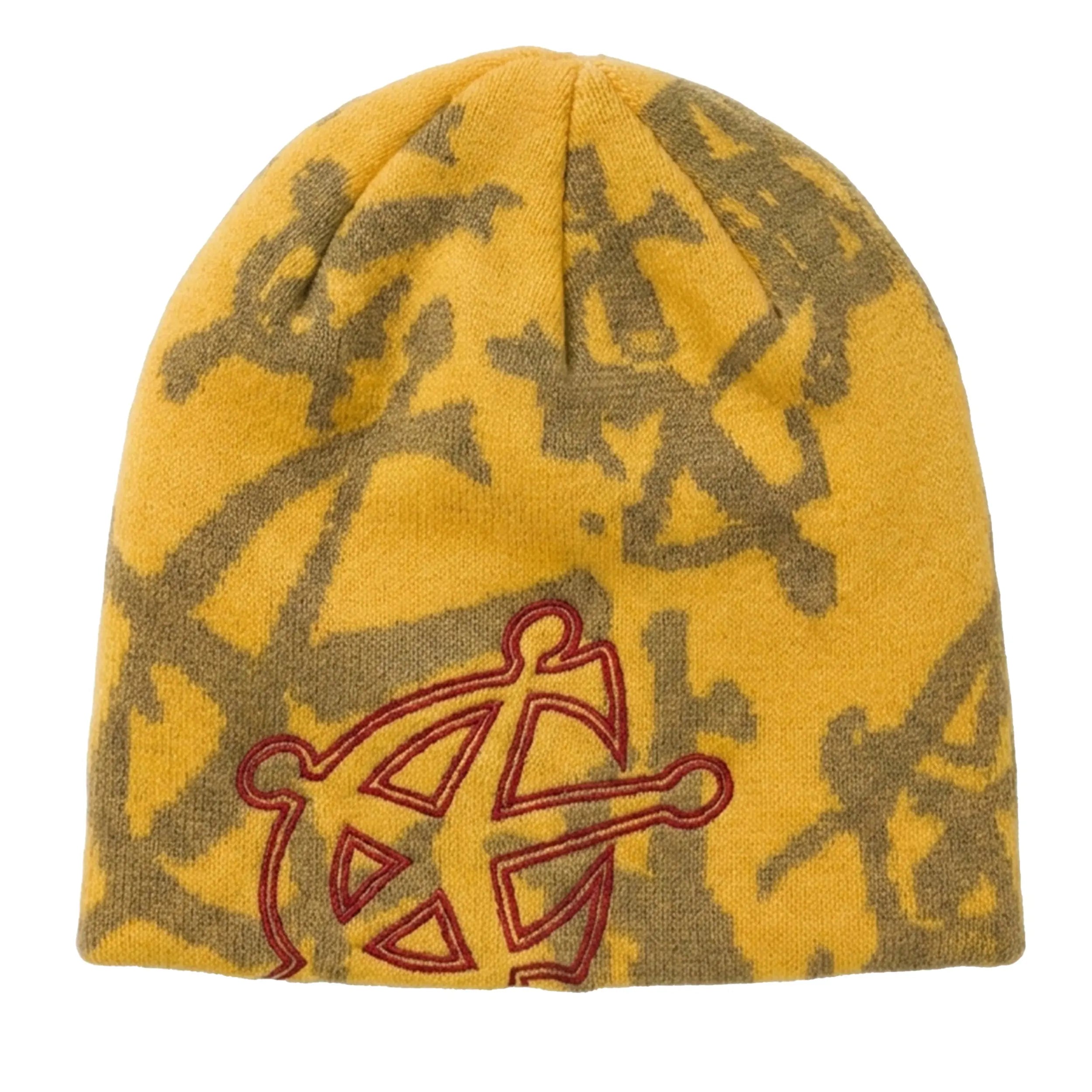 Chrome Beanie Yellow flat lay on white background