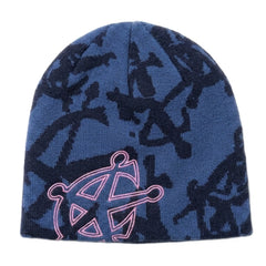 Chrome Beanie Blue flat lay on white background