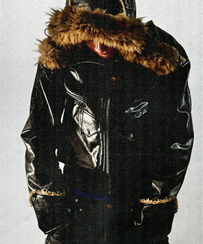 Leather Hoodie Coppermine
