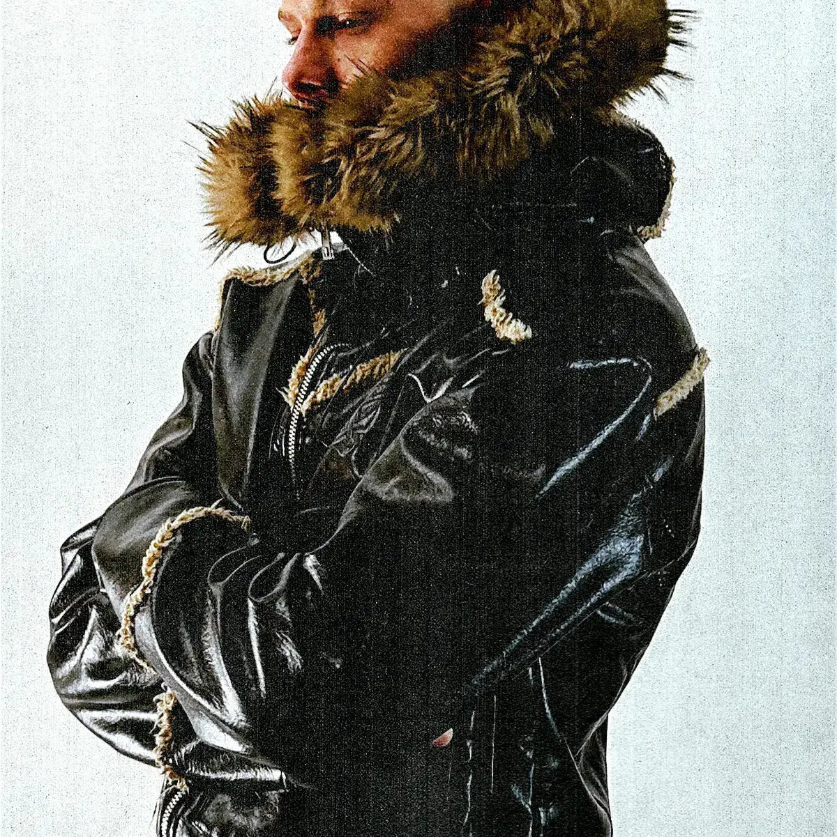 Leather Hoodie Coppermine