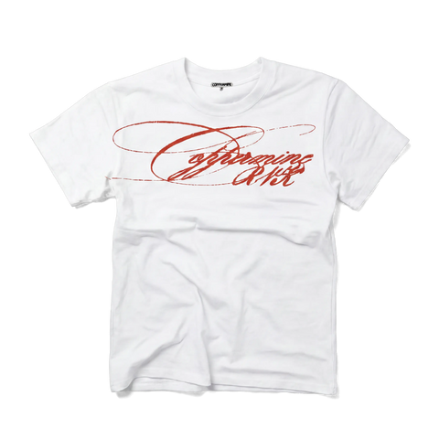 Script Tee (white)