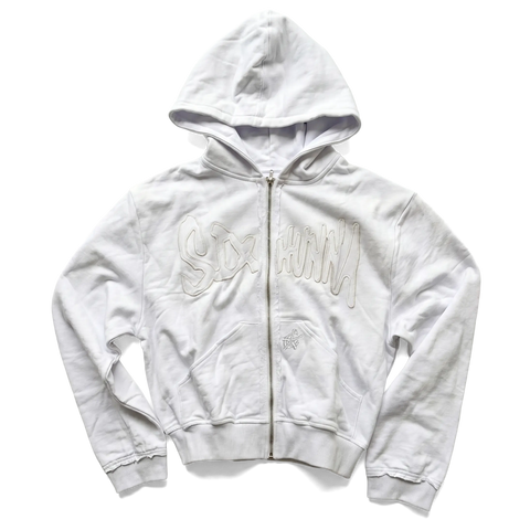 Sixhunna Zip-up Peysa (White)